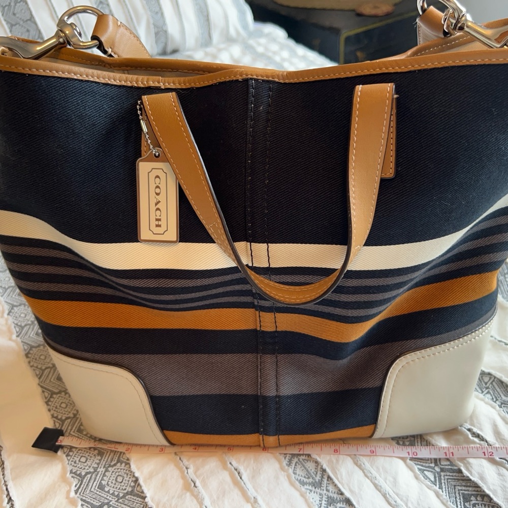 Coach denim bucket handbag